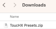 ToucHX Zip file image